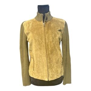 Prada Olive Green Suede & Wool Cashmere Zip Jacket Made in 🇮🇹